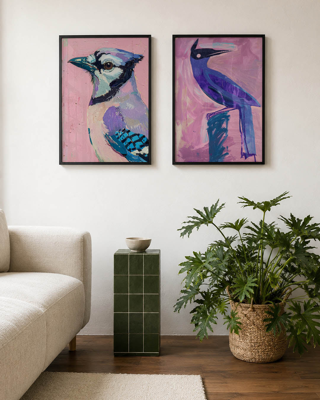 Kleurrijke vogelportret Posterset