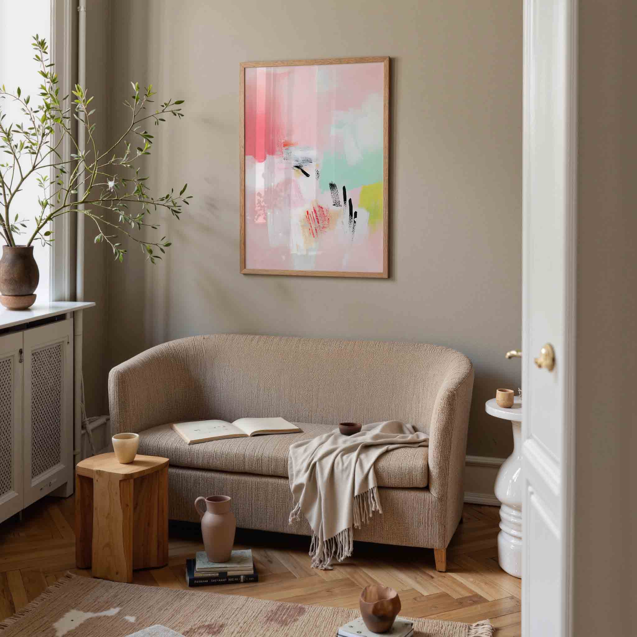 Abstracte penseelstreken Poster