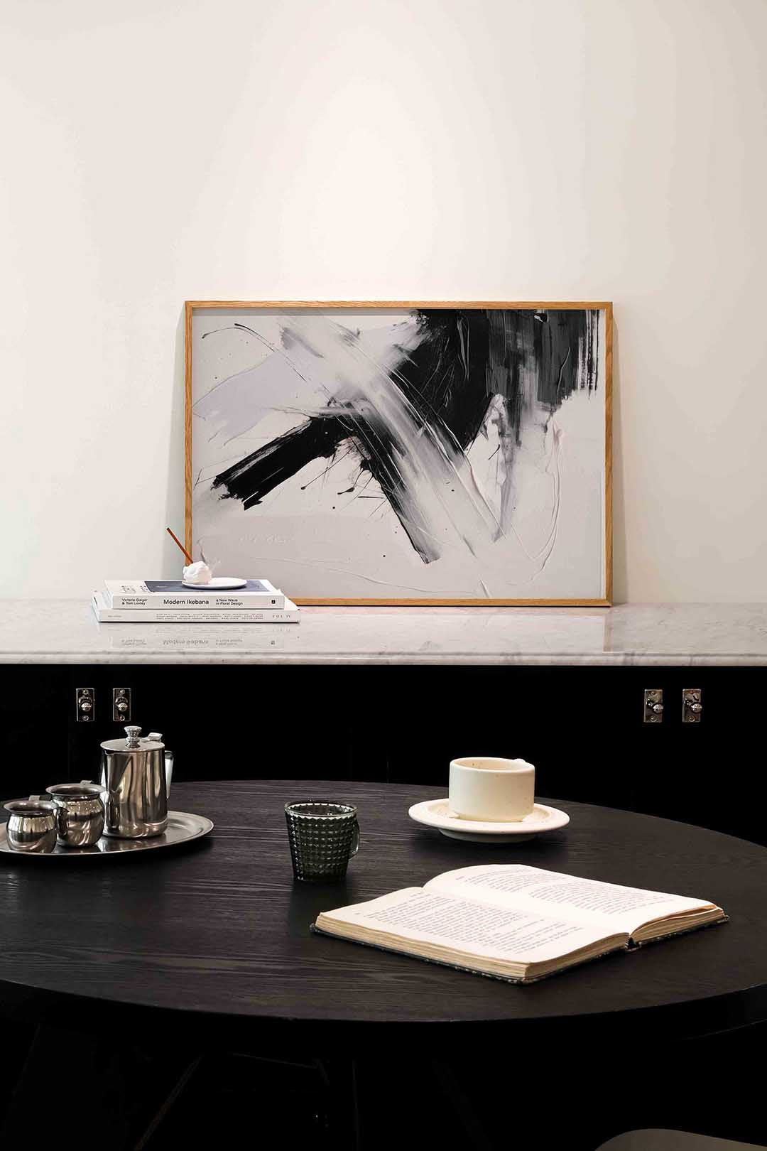 Zwart en wit abstracte Poster