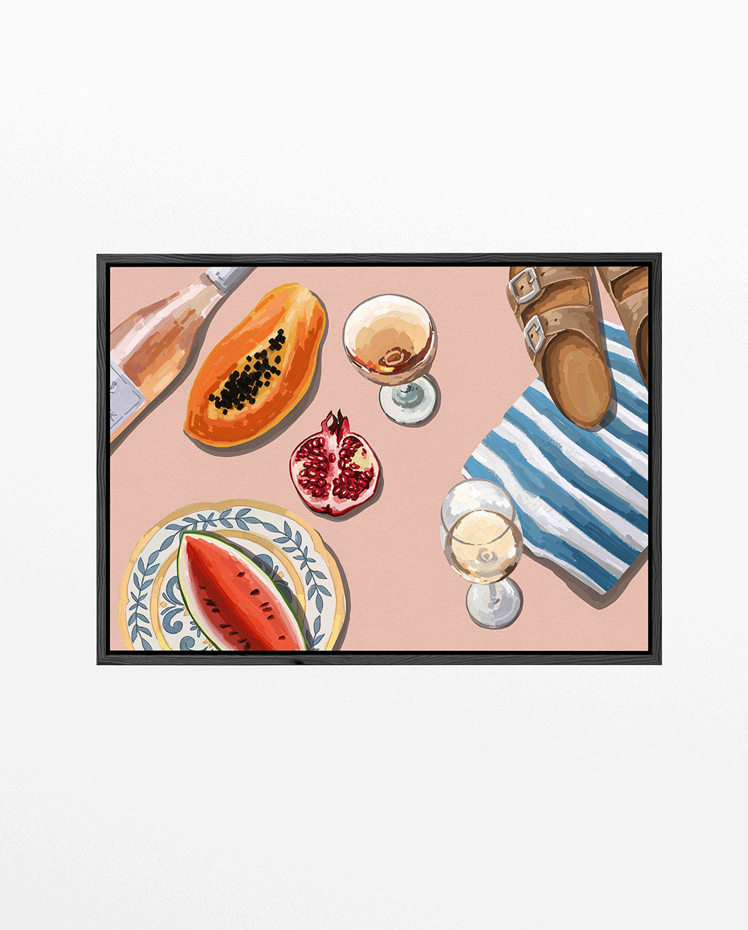 Fruit en drank compositie Kunstwerk
