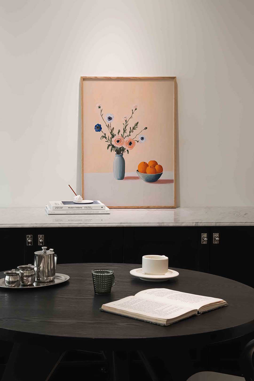 Bloemen en sinaasappels Poster