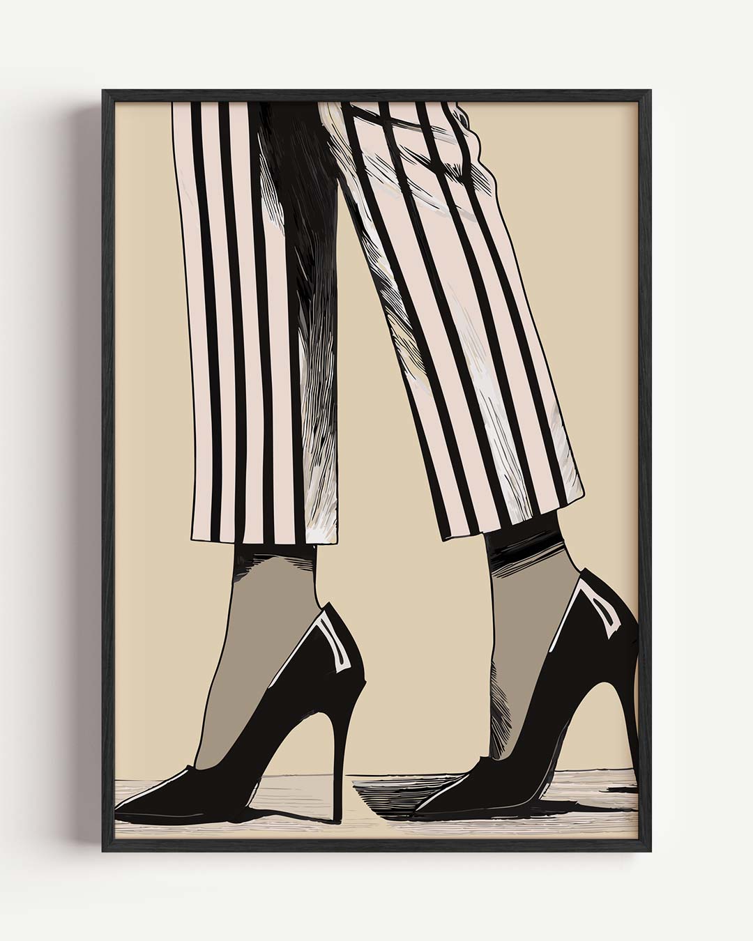 Stijlvolle Stripes Damenposter-WallArtistic