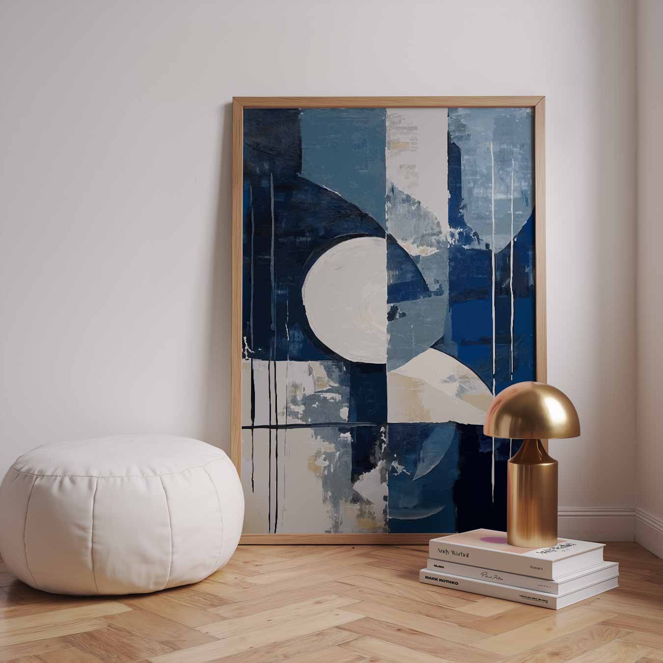 Moderne Abstracte Blauwe Kunstposter-WallArtistic