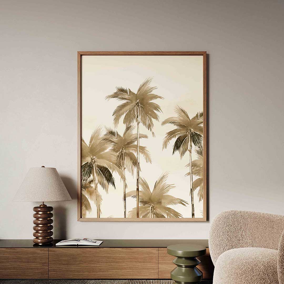 Palmboom silhouetten Poster