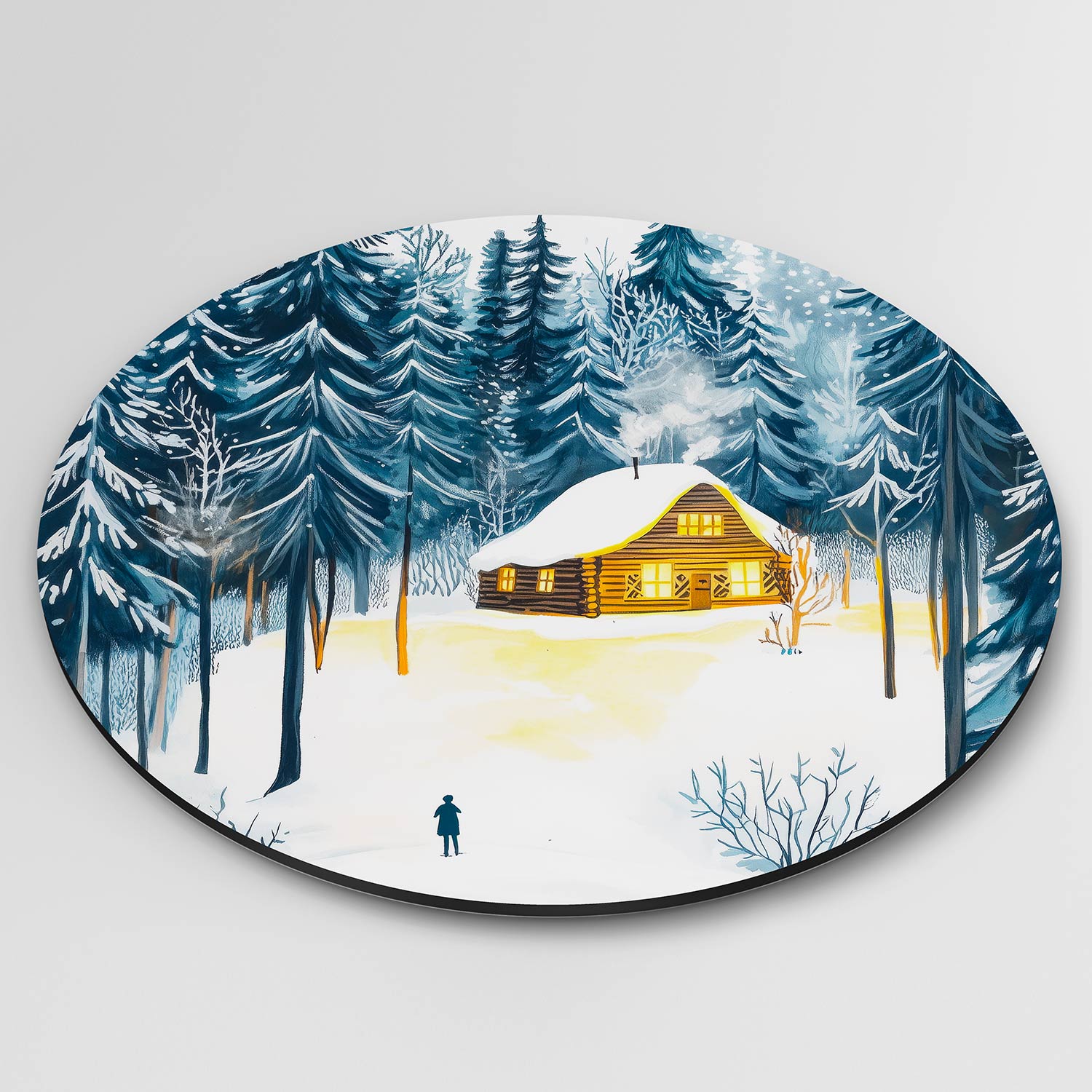 Winterlandschap met huis Muurcirkel