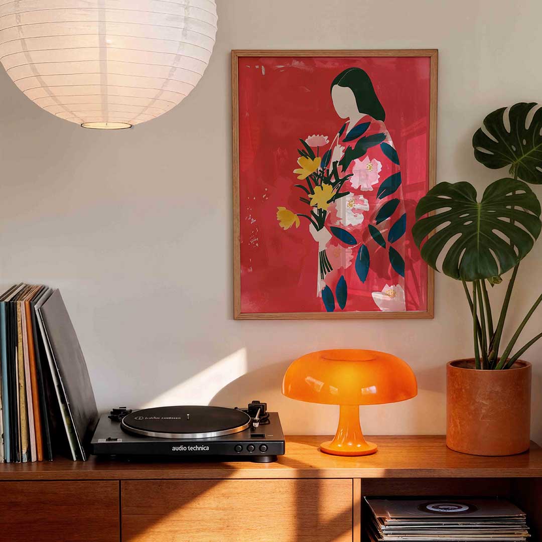 Vrouw met bloemen Poster