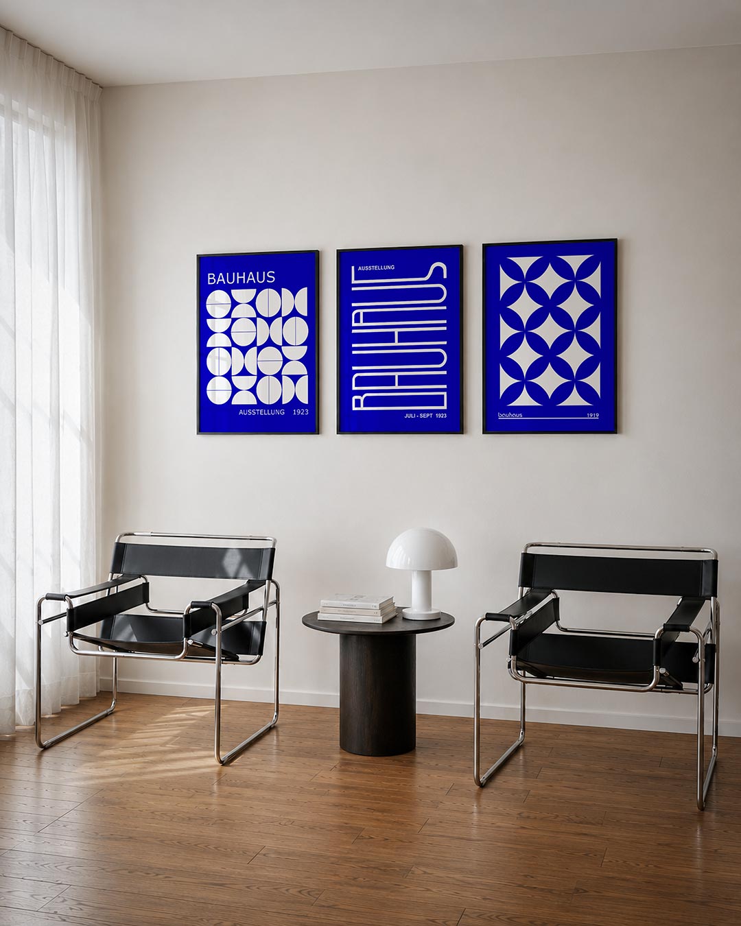 Vormenspel in blauw Posterset