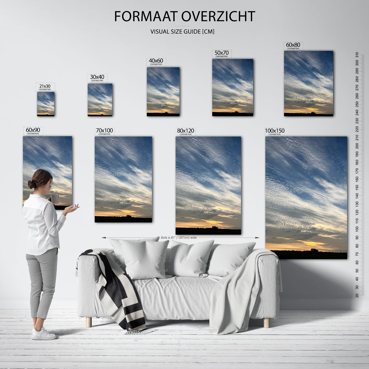 Lucht met wolken Poster