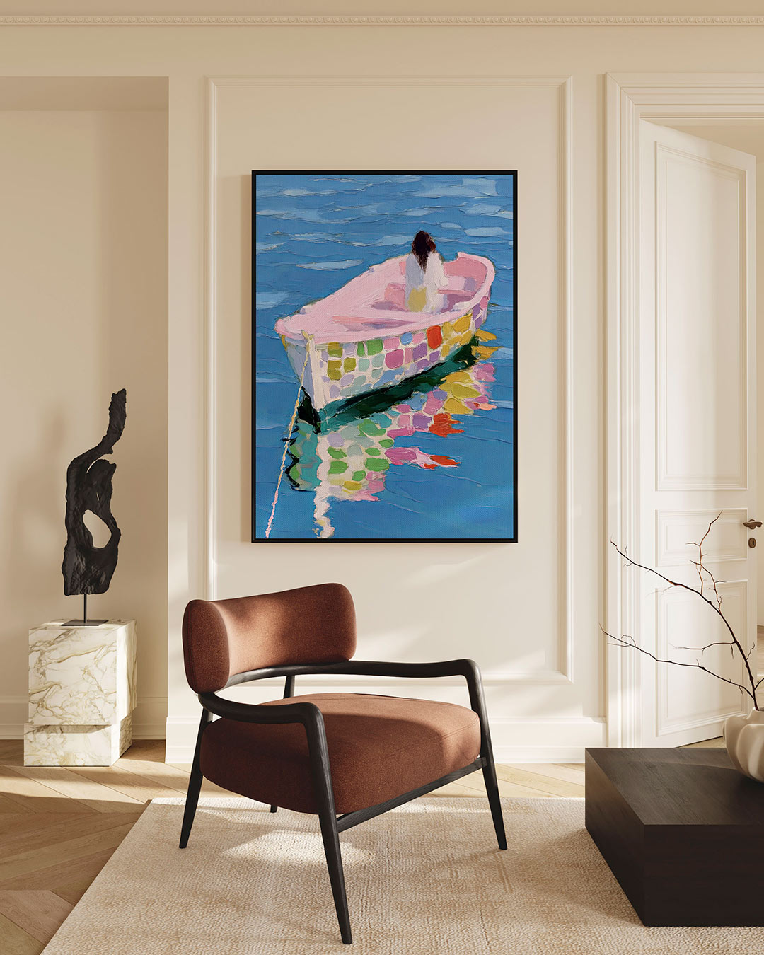 Kleurrijke boot Kunstwerk