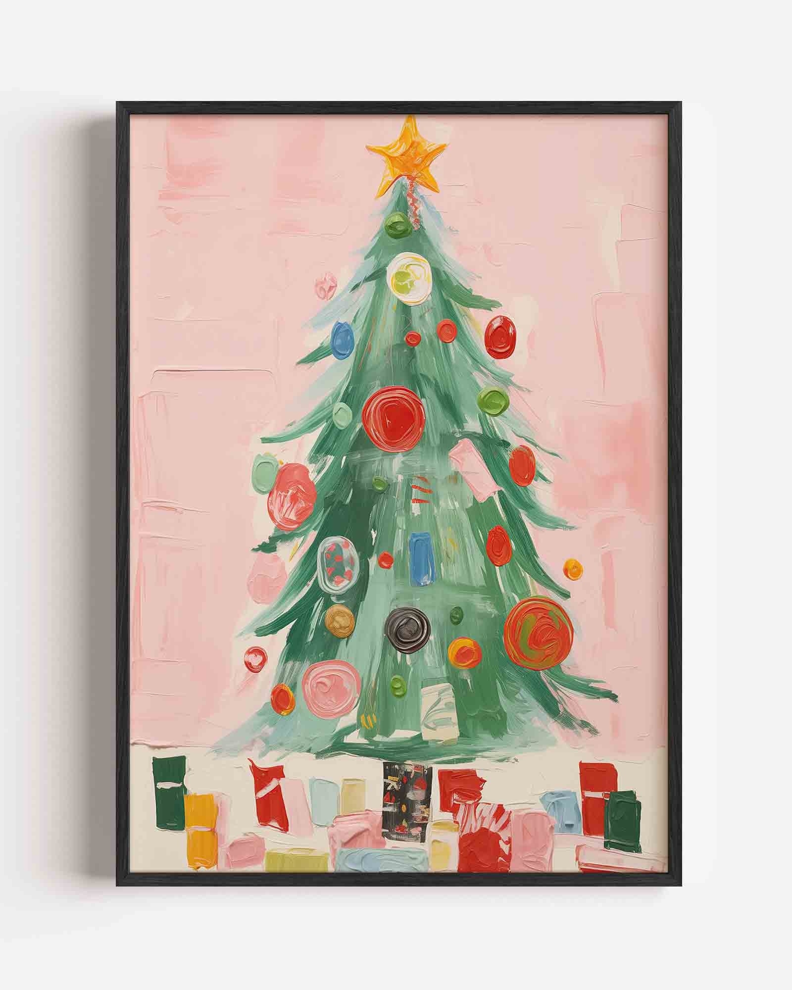 Kerstboom met versieringen Poster