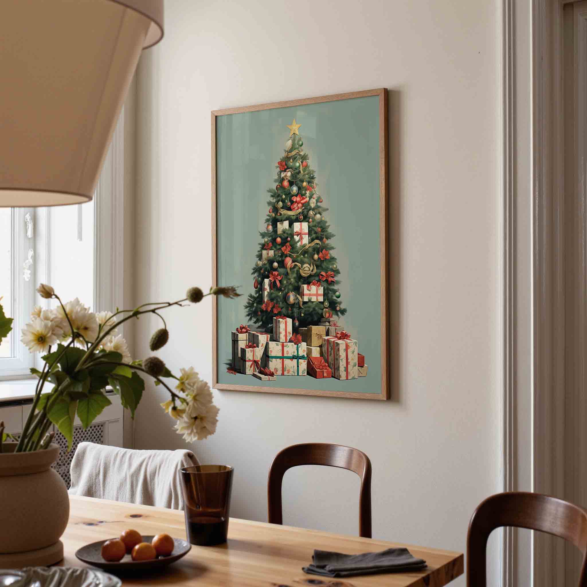 Kerstboom met cadeaus Poster