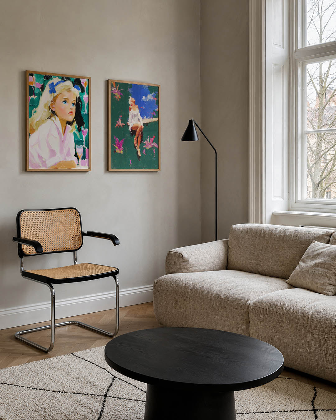 Kleurrijke portretuitdrukking Posterset