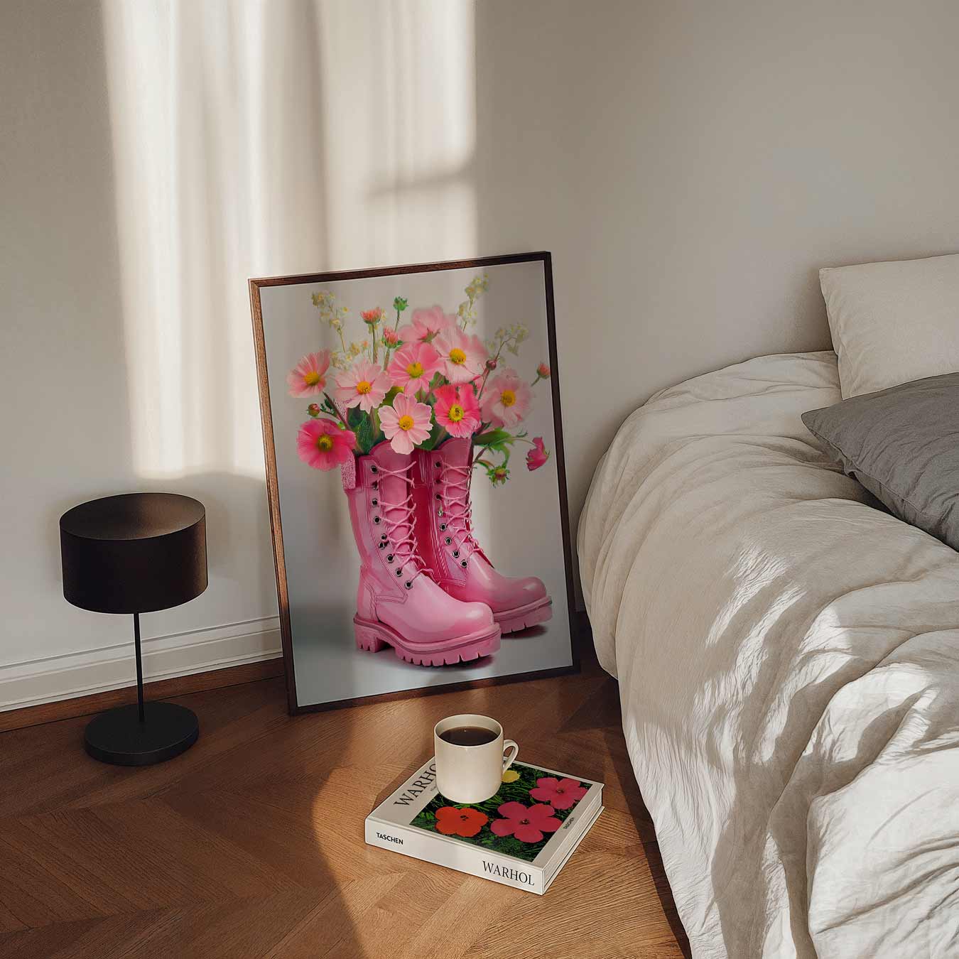 Vrolijke Bloemenlaarzen Poster-WallArtistic