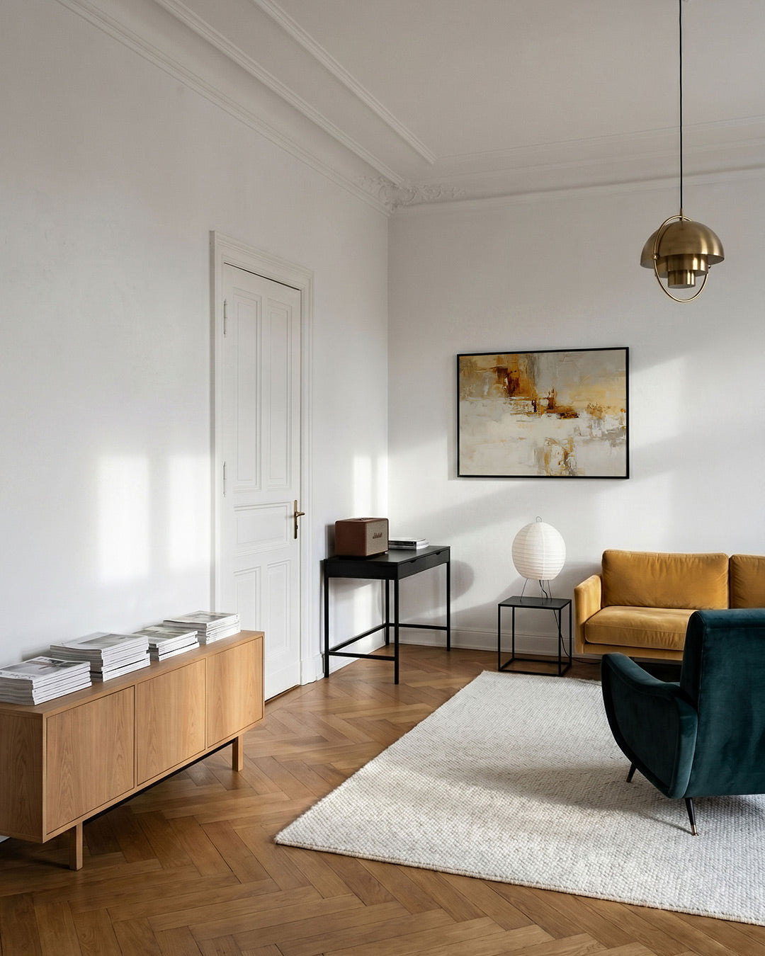 Abstracte beige en bruine Poster
