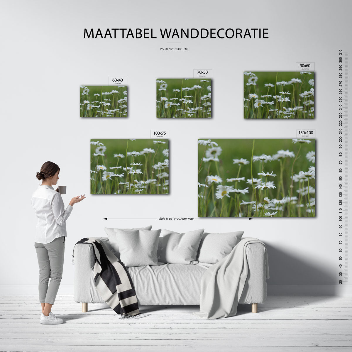Bloemen in weide Kunstwerk