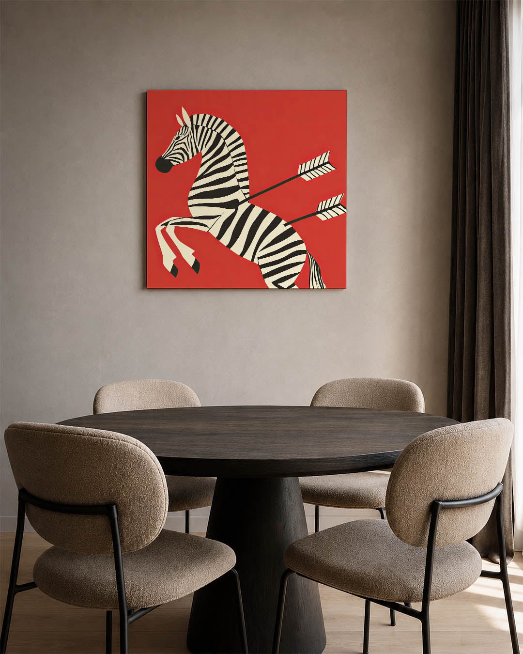 Gestreepte zebra illustratie Kunstwerk