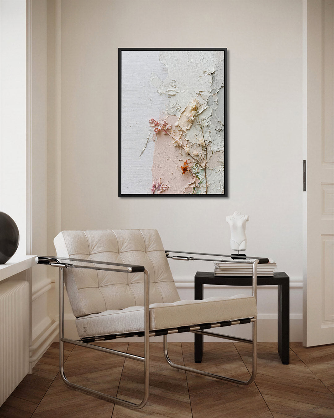 Textuur en bloemen Kunstwerk