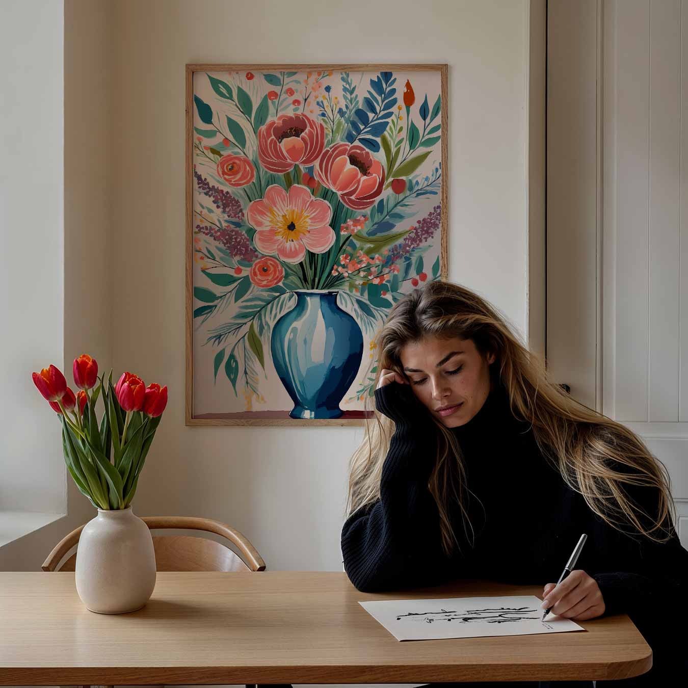 Bloemenpracht in Vaas Poster-WallArtistic
