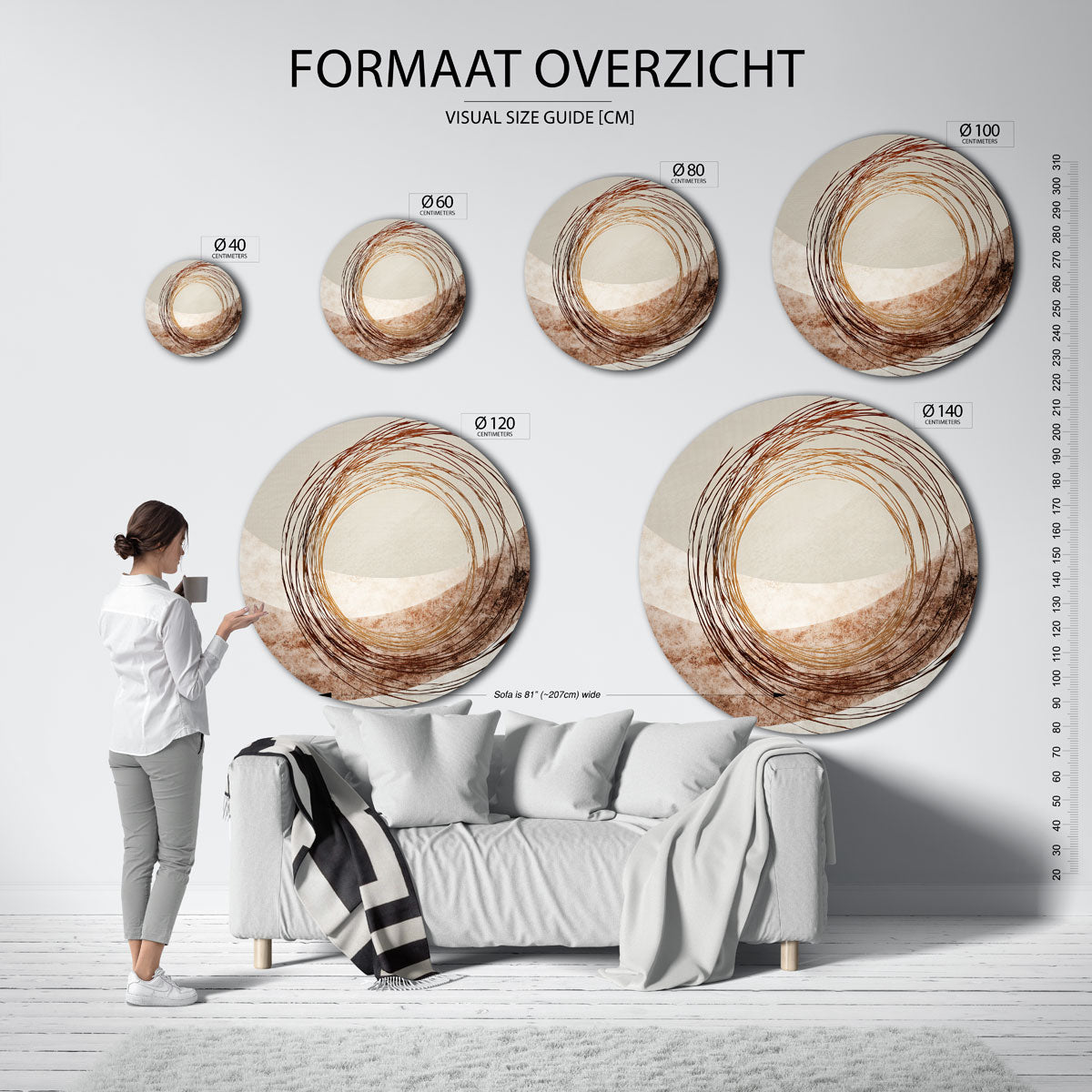 Abstracte lijnen Muurcirkel