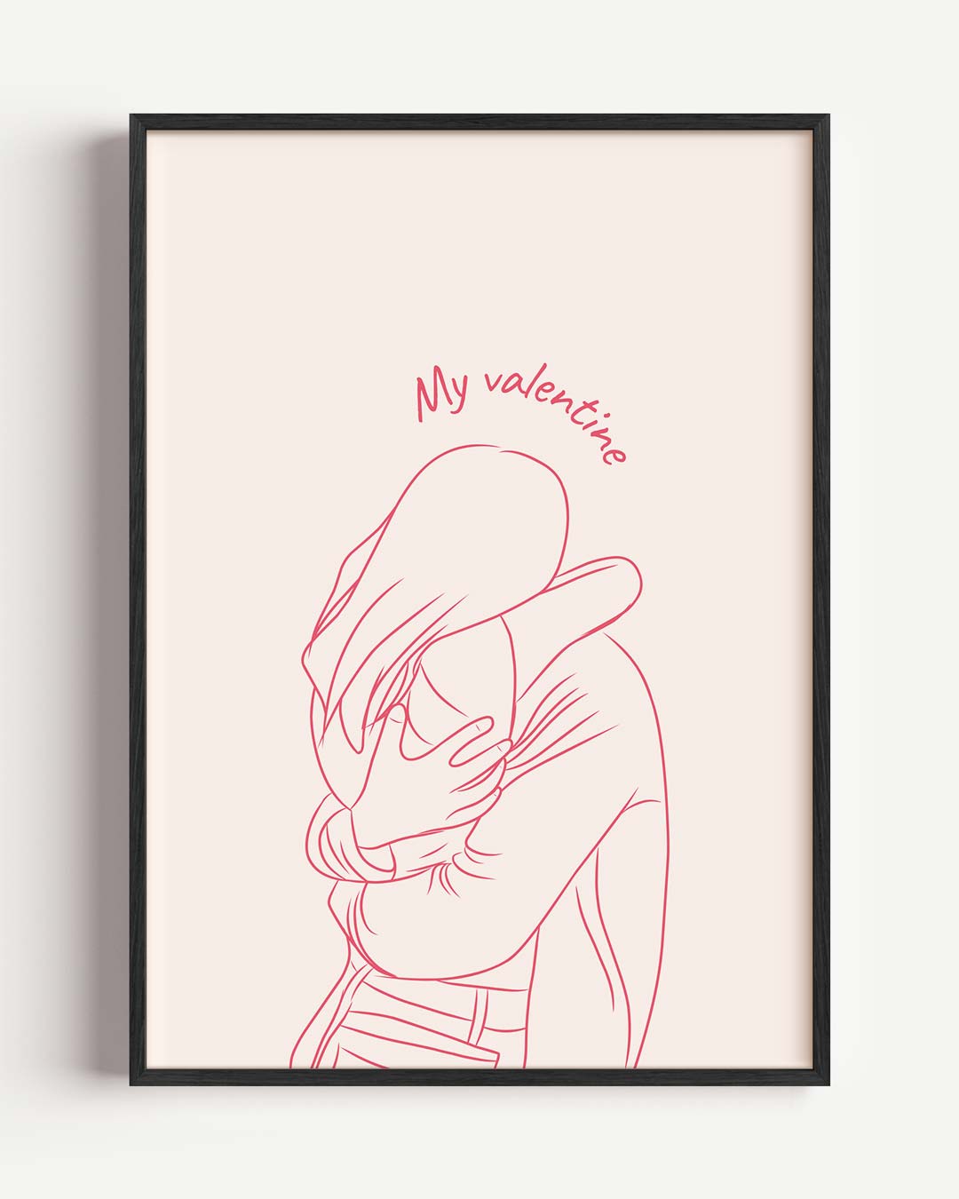 Romantische Knuffel Illustratie Poster-WallArtistic