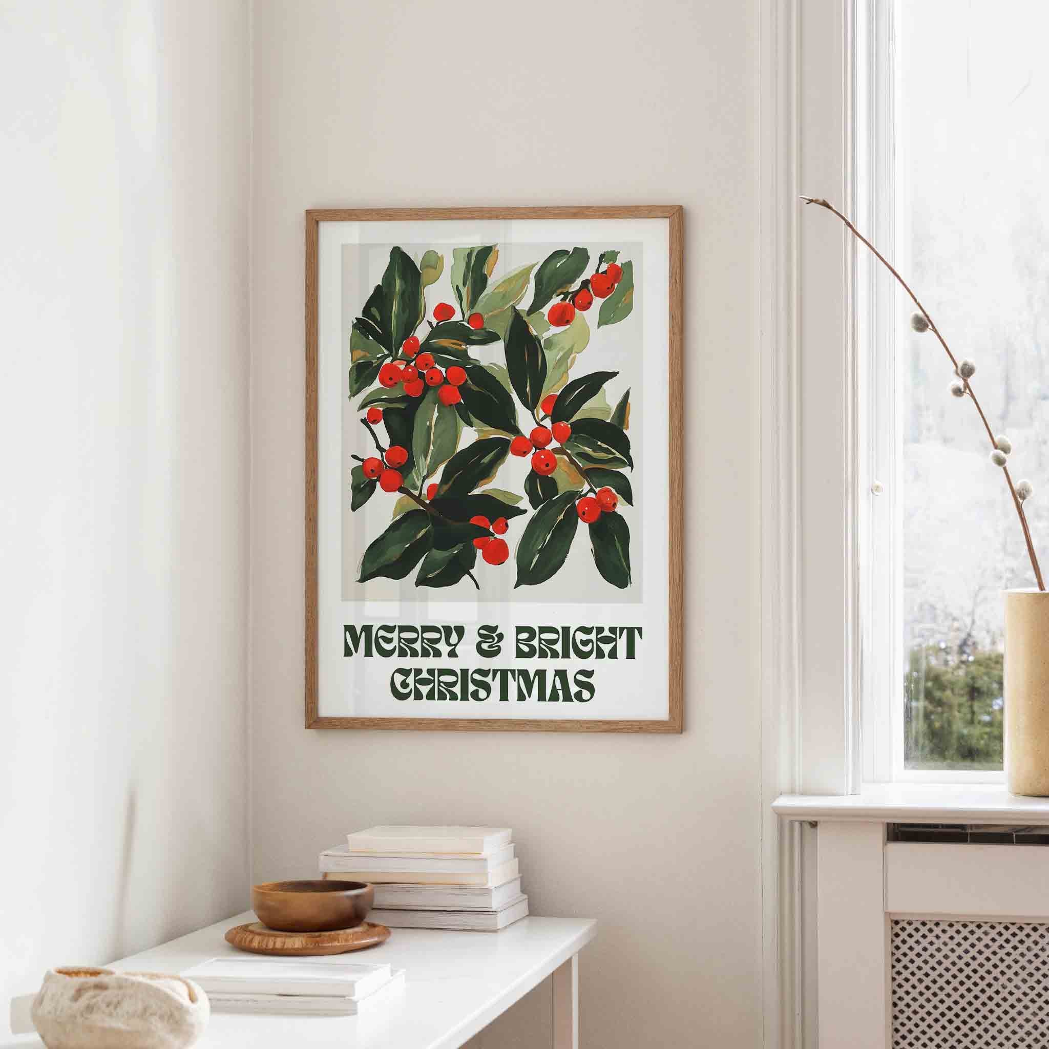 Groene bladeren en rode bessen Poster