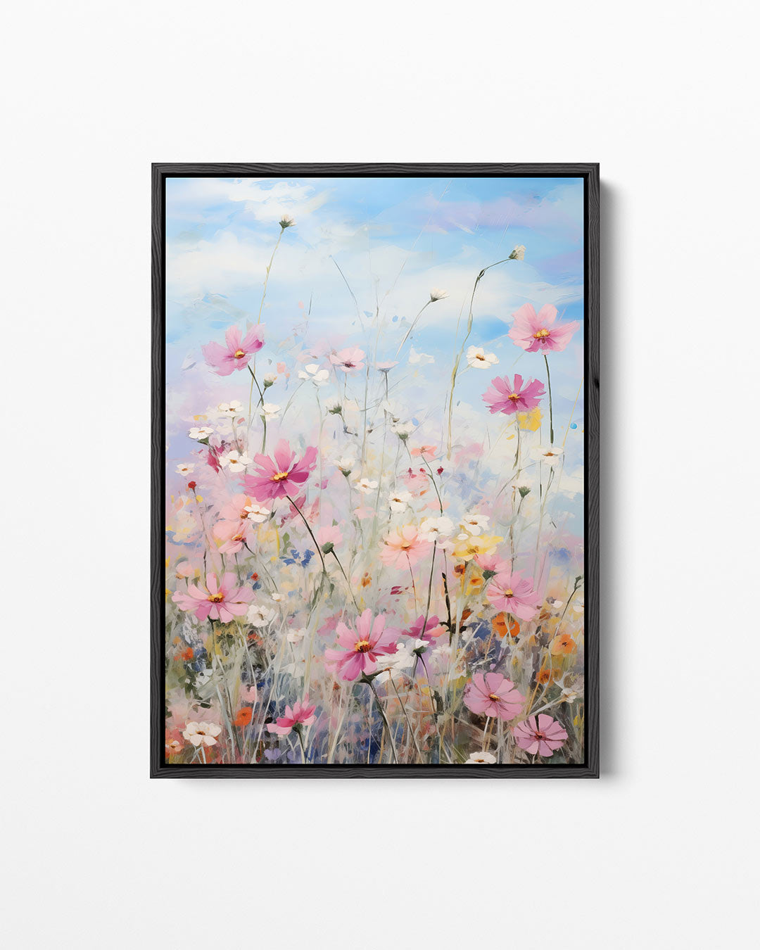 Bloemenveld in lucht Kunstwerk