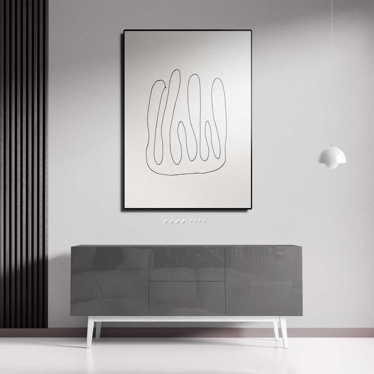 Organische Lijntekening Kunstwerk-canvas-dibond-plexiglas-wanddecoratie-WallArtistic