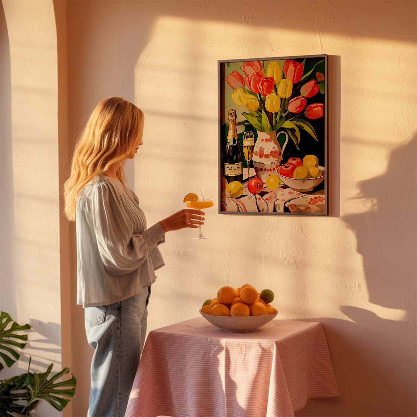 Bloemen en Bubbels Poster-WallArtistic