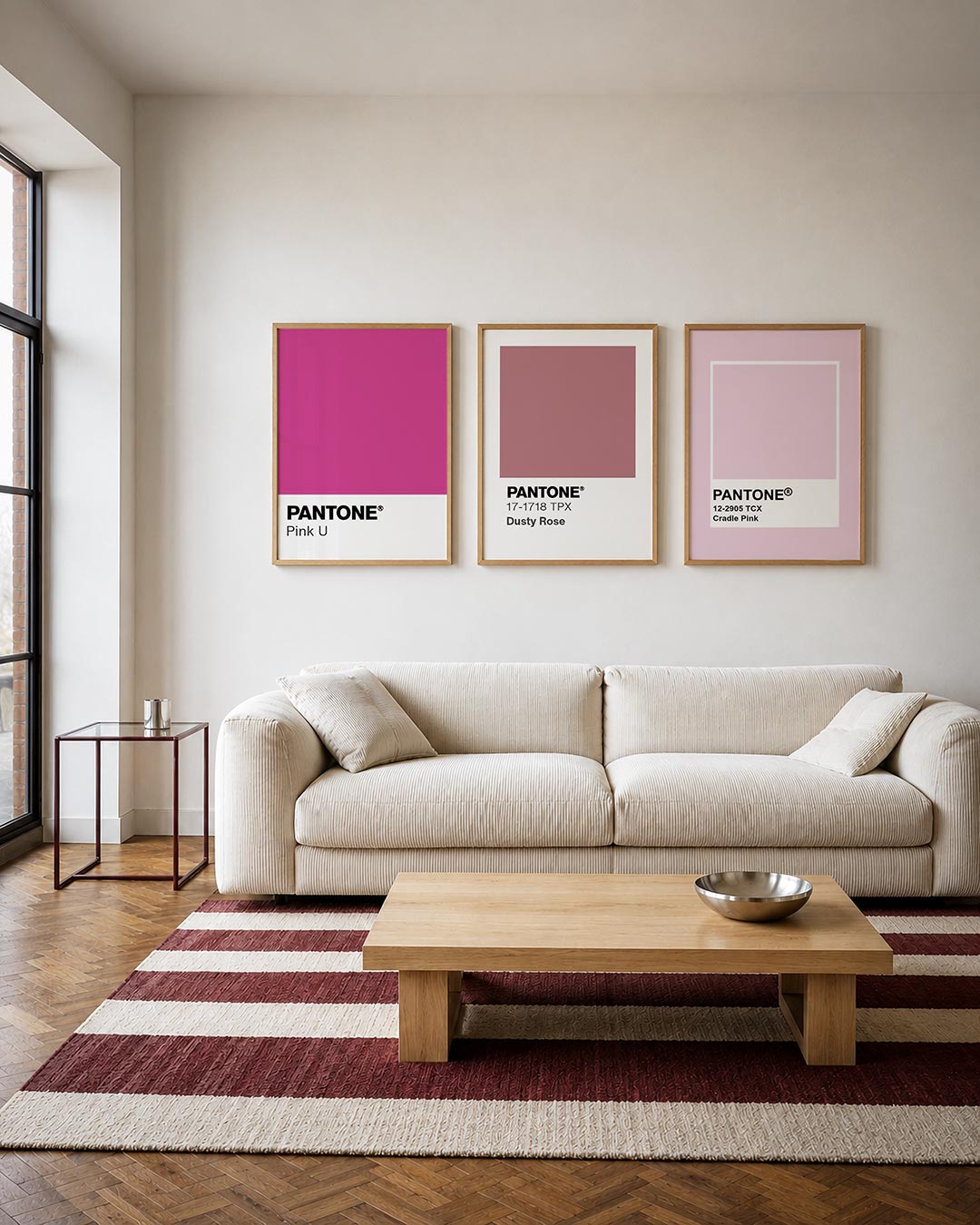 Roze kleurvlak Posterset