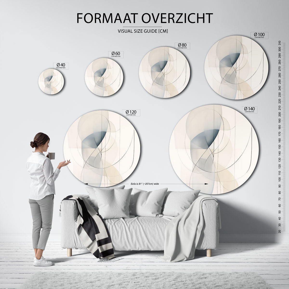 Abstracte vormen Muurcirkel
