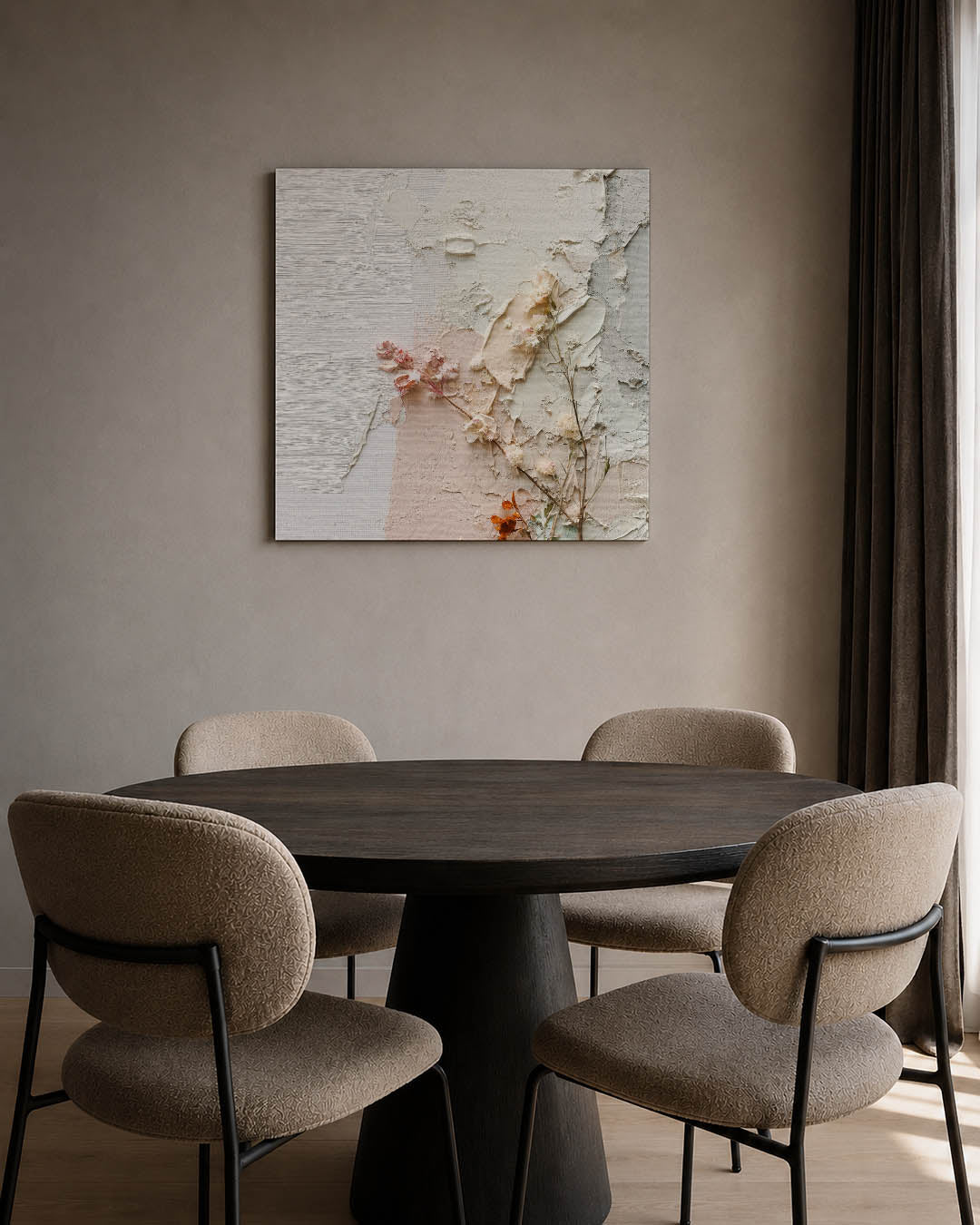 Textuur en bloemen Kunstwerk