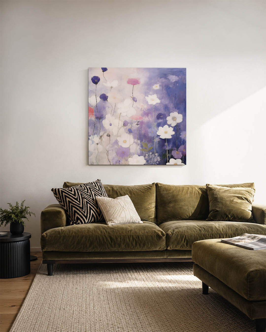Bloemen in zachte tinten Kunstwerk