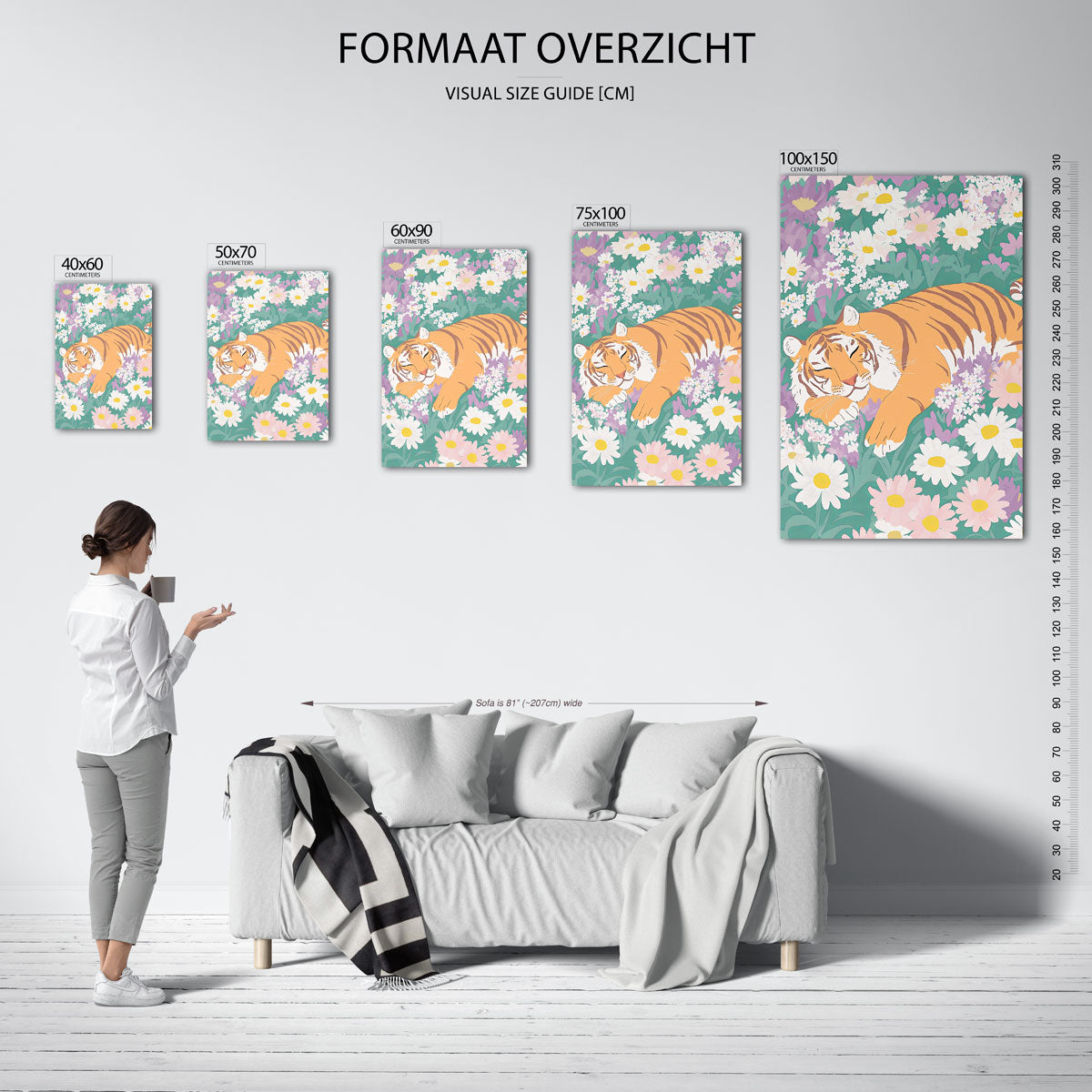 Dromerige tijger Kunstwerk