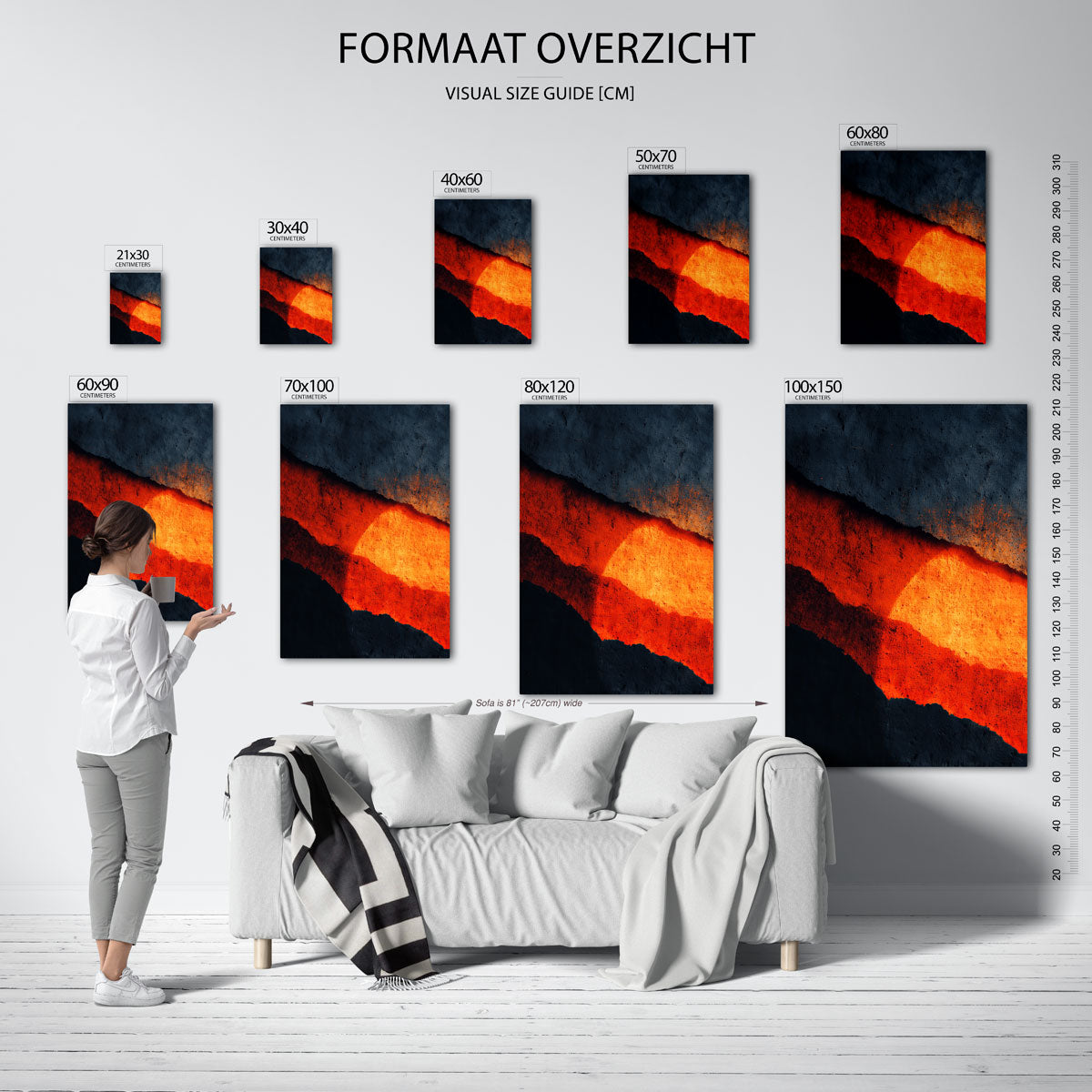 Abstracte zonsondergang Poster