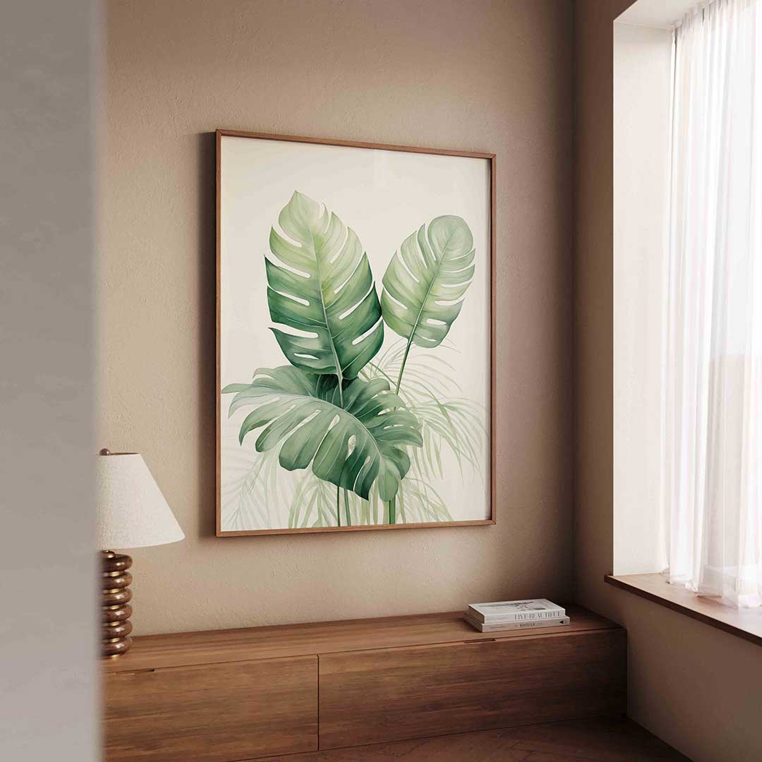 Monstera bladeren Poster