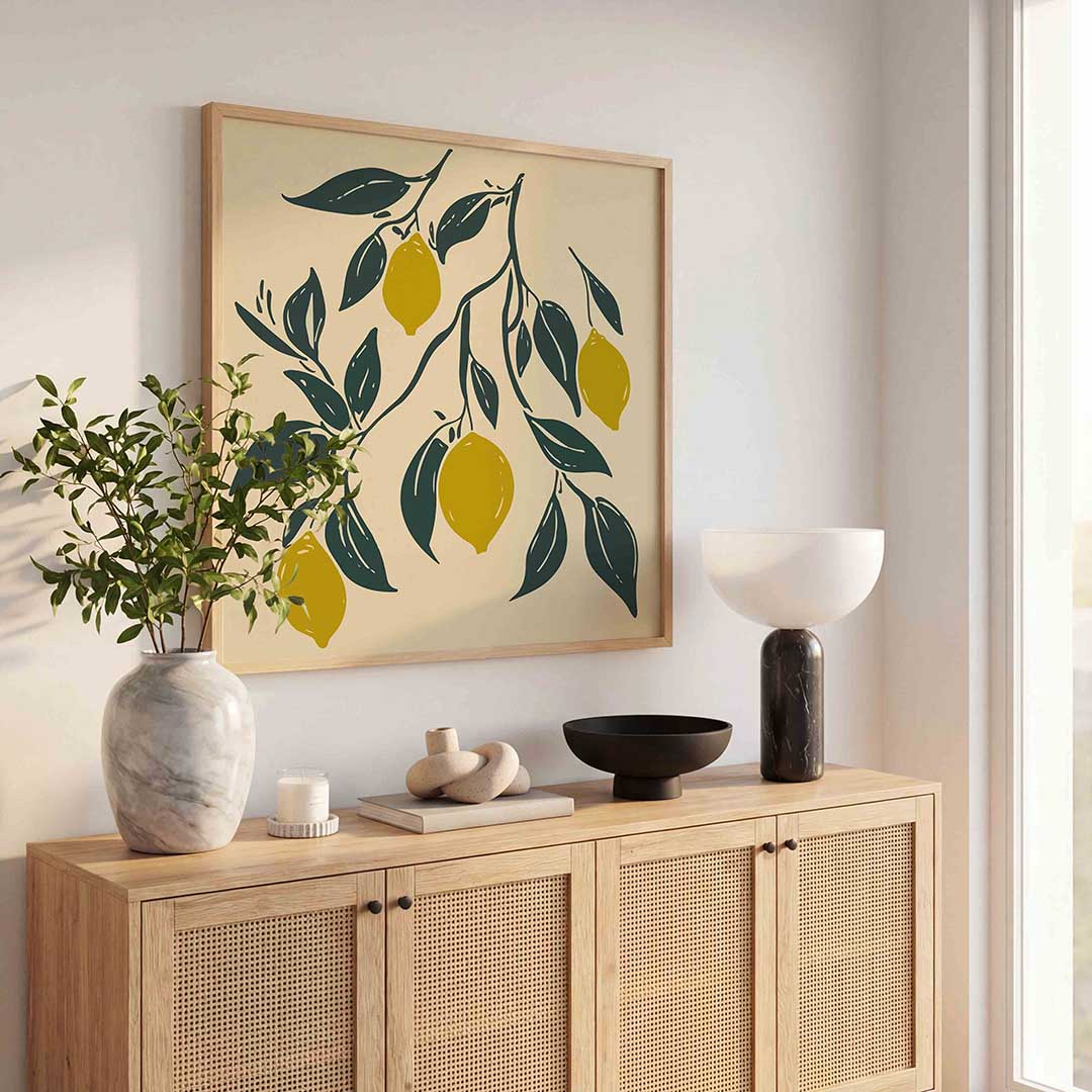 Citroen en bladeren Poster