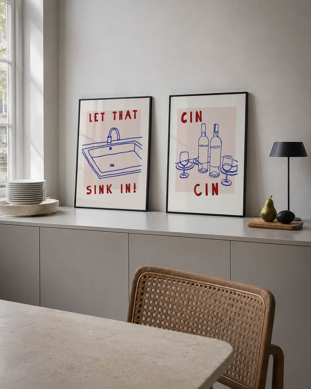 Speelse lijntekening Posterset