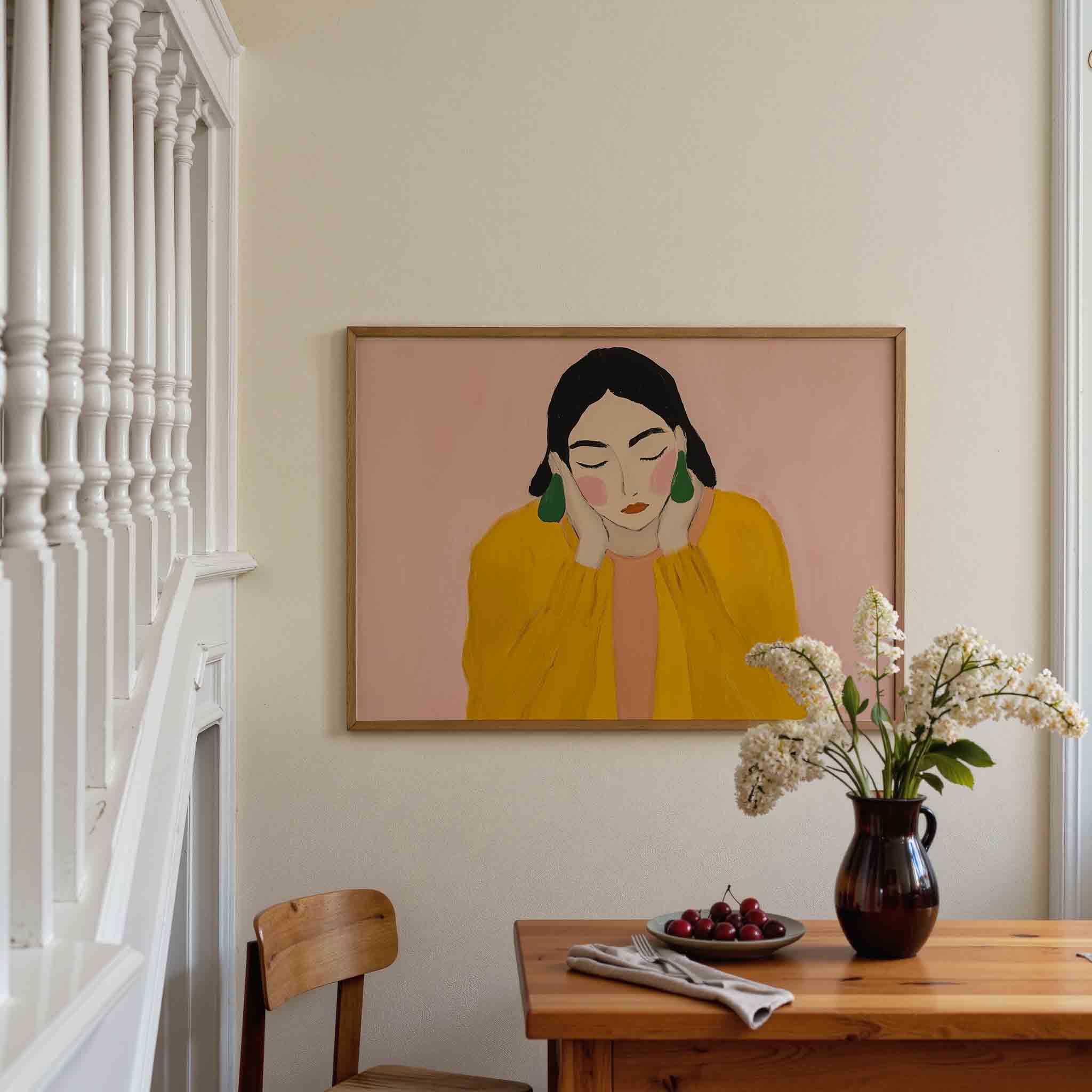 Vrouw met gesloten ogen Poster