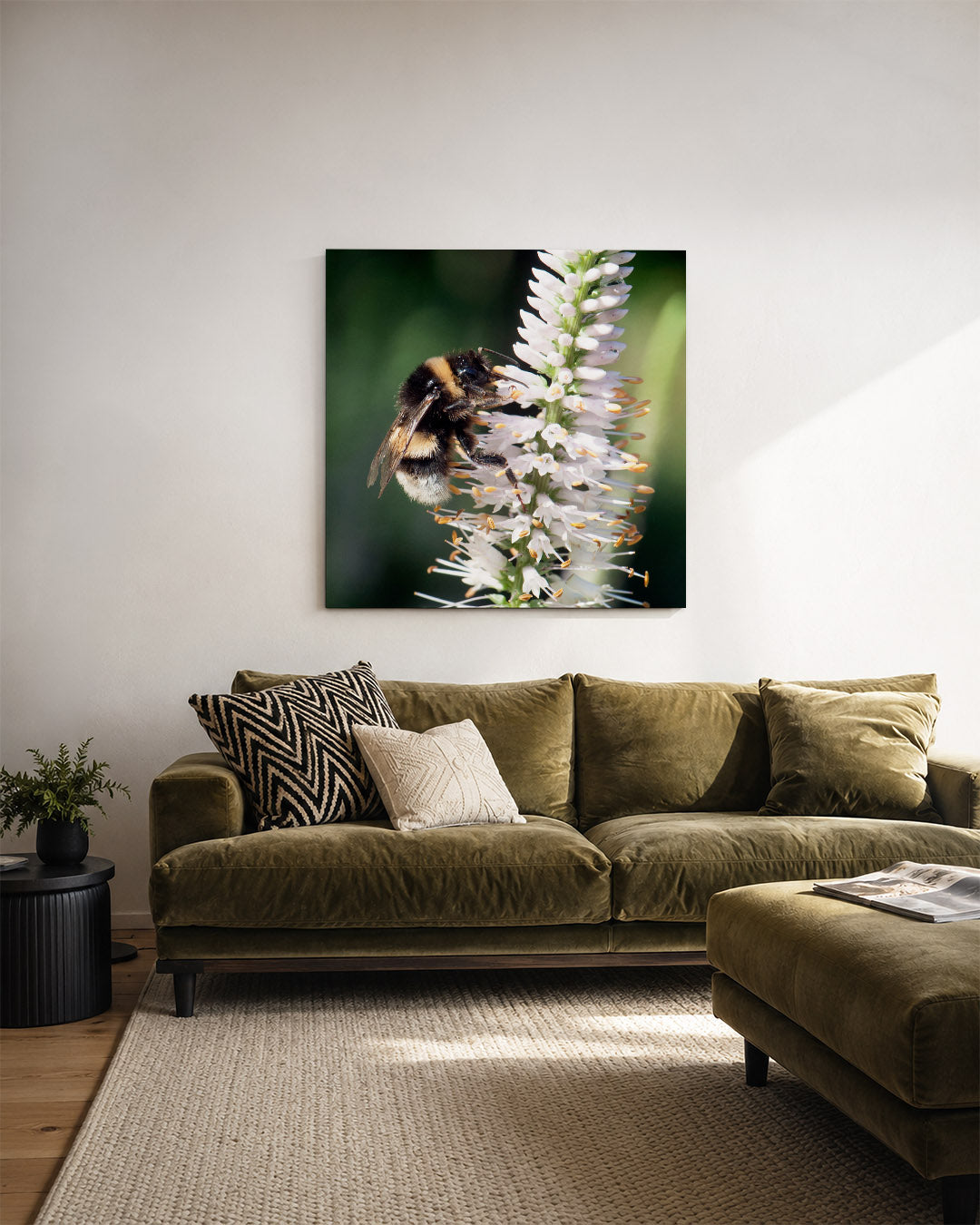 Bij op bloem Kunstwerk