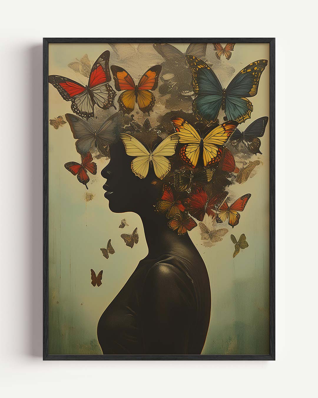 Vlinder Silhouet Poster-WallArtistic