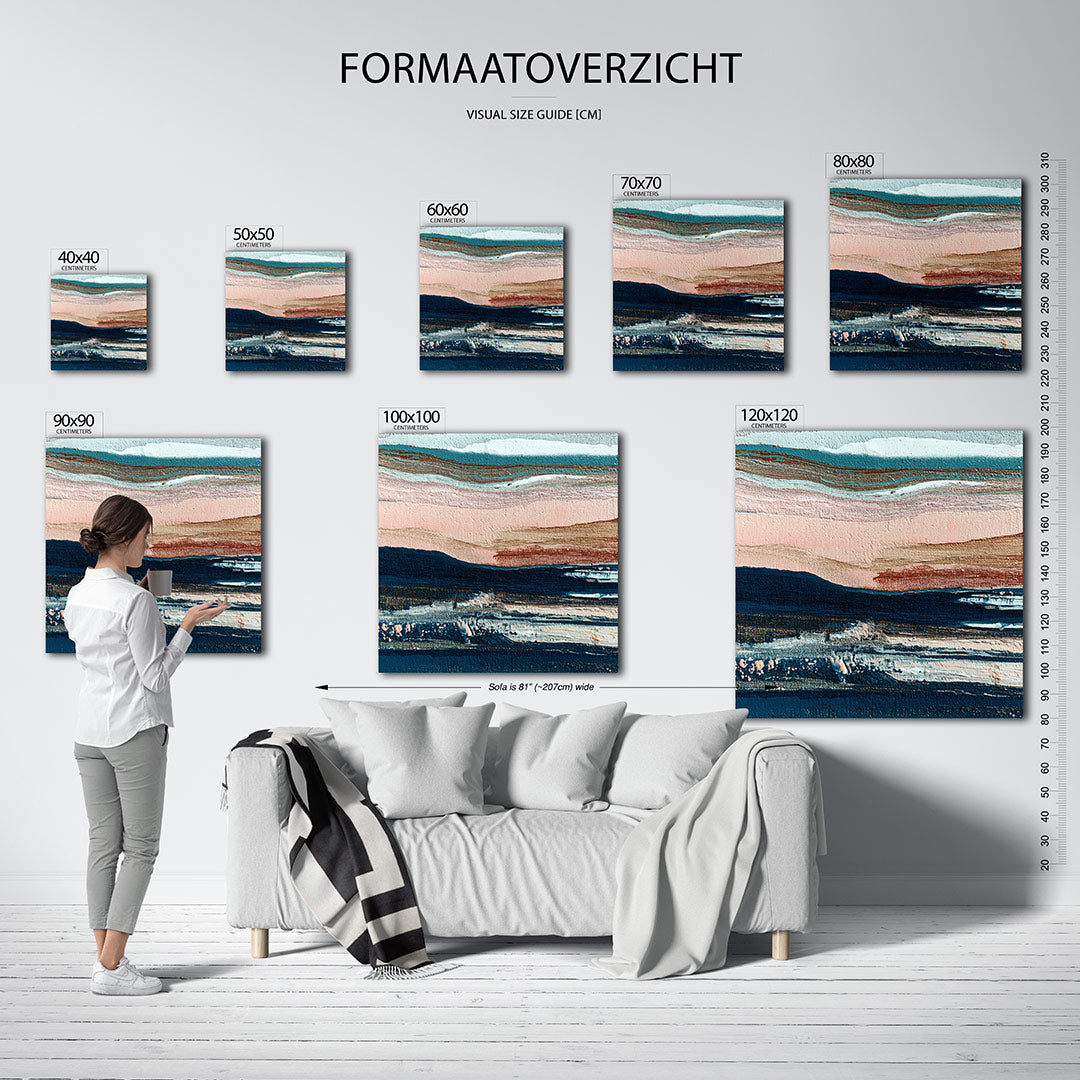 Gelaagde kleurencompositie Kunstwerk