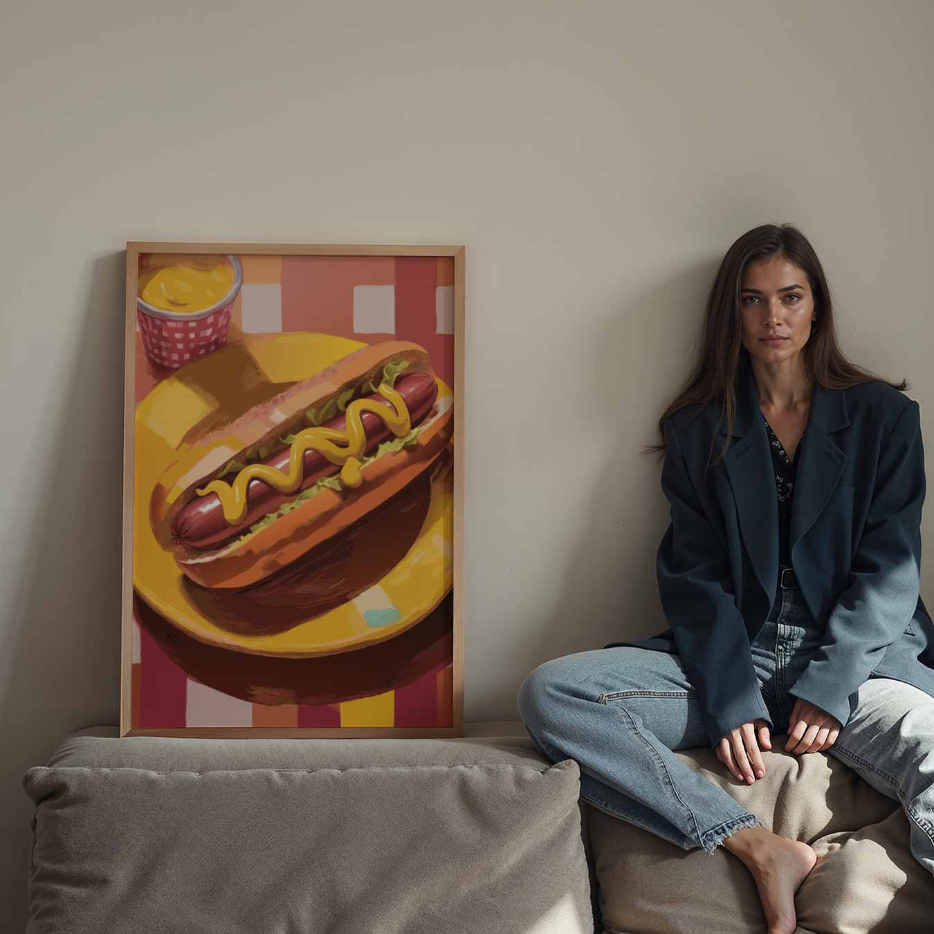 Vrolijke Hotdog Poster-WallArtistic