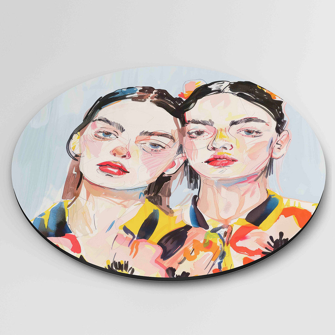 Portret van twee vrouwen Muurcirkel