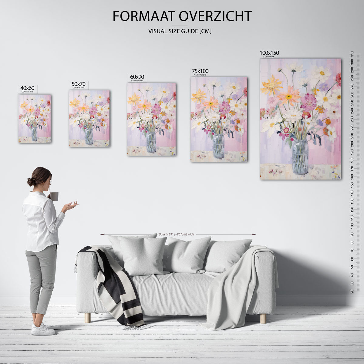 Bloemen in vaas Kunstwerk