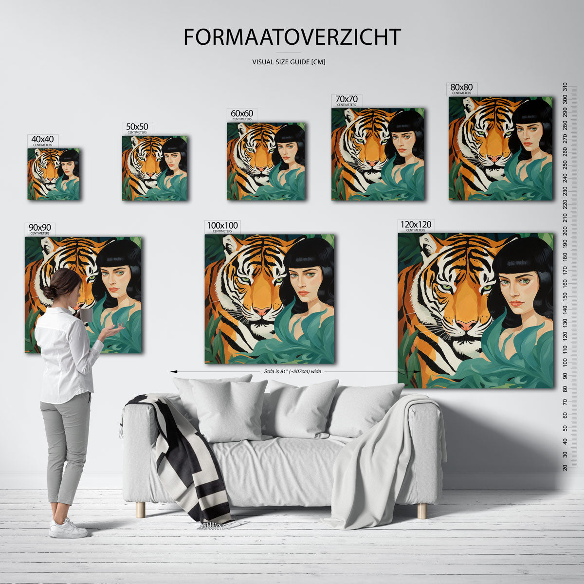Tijger en vrouw Poster