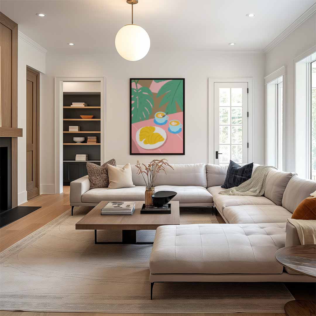 Ontspannen Ontbijtsfeer Kunstwerk-canvas-dibond-plexiglas-wanddecoratie-WallArtistic
