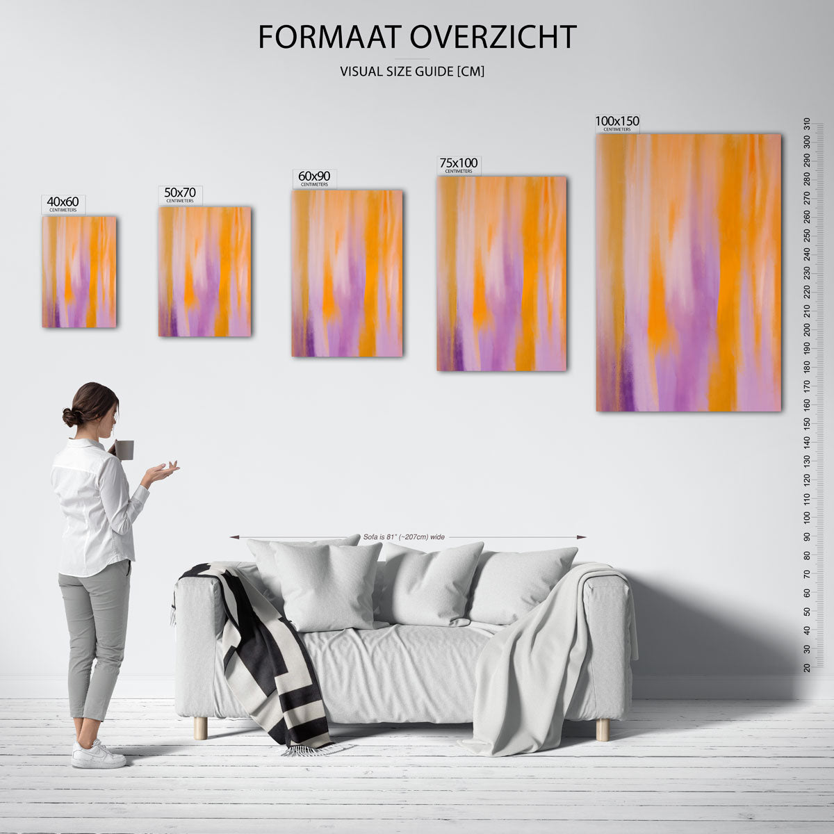 Vloeiende kleurencompositie Kunstwerk