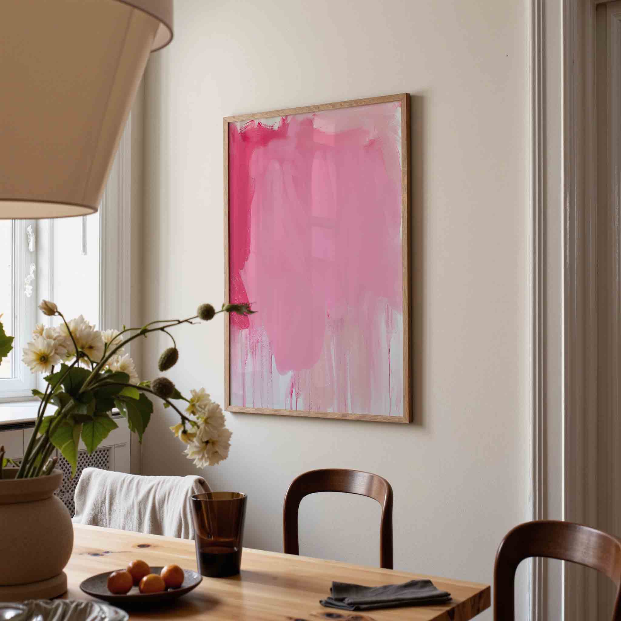 Roze abstracte vormen Poster