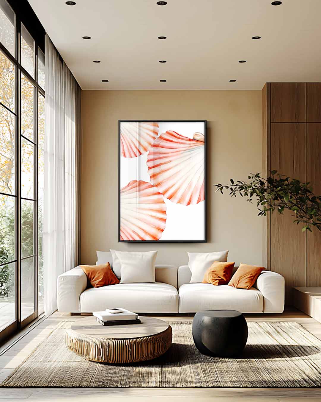 Schilderij van Schelpen Kunstwerk-canvas-dibond-plexiglas-wanddecoratie-WallArtistic
