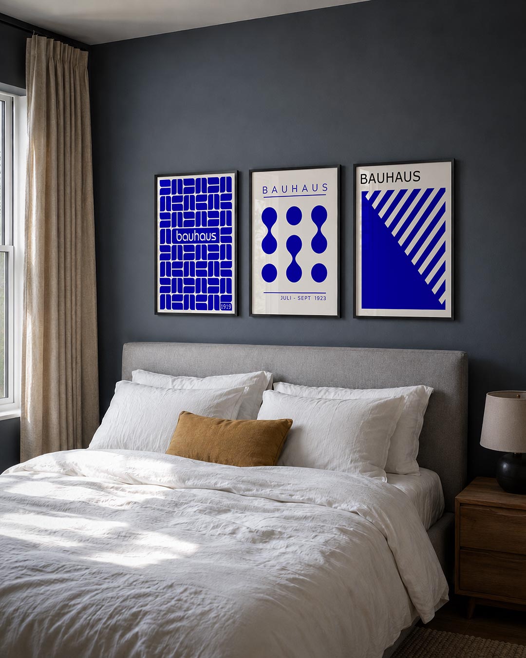 Vormritme blauw Posterset